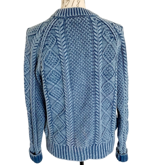L.L. Bean Blue Cable Knit Sweater - Picture 10 of 13